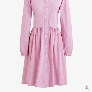 J. Crew Pink and White Striped shirt Dress